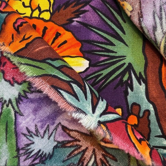 Vintage 2x 42in Squares Forest Jungle Fabric Phillip De Leon for Alexander Henry - Picture 5 of 5